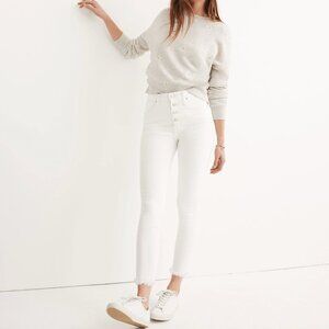 Madewell 10" High Rise White Skinny Crop High-Waisted Jeans